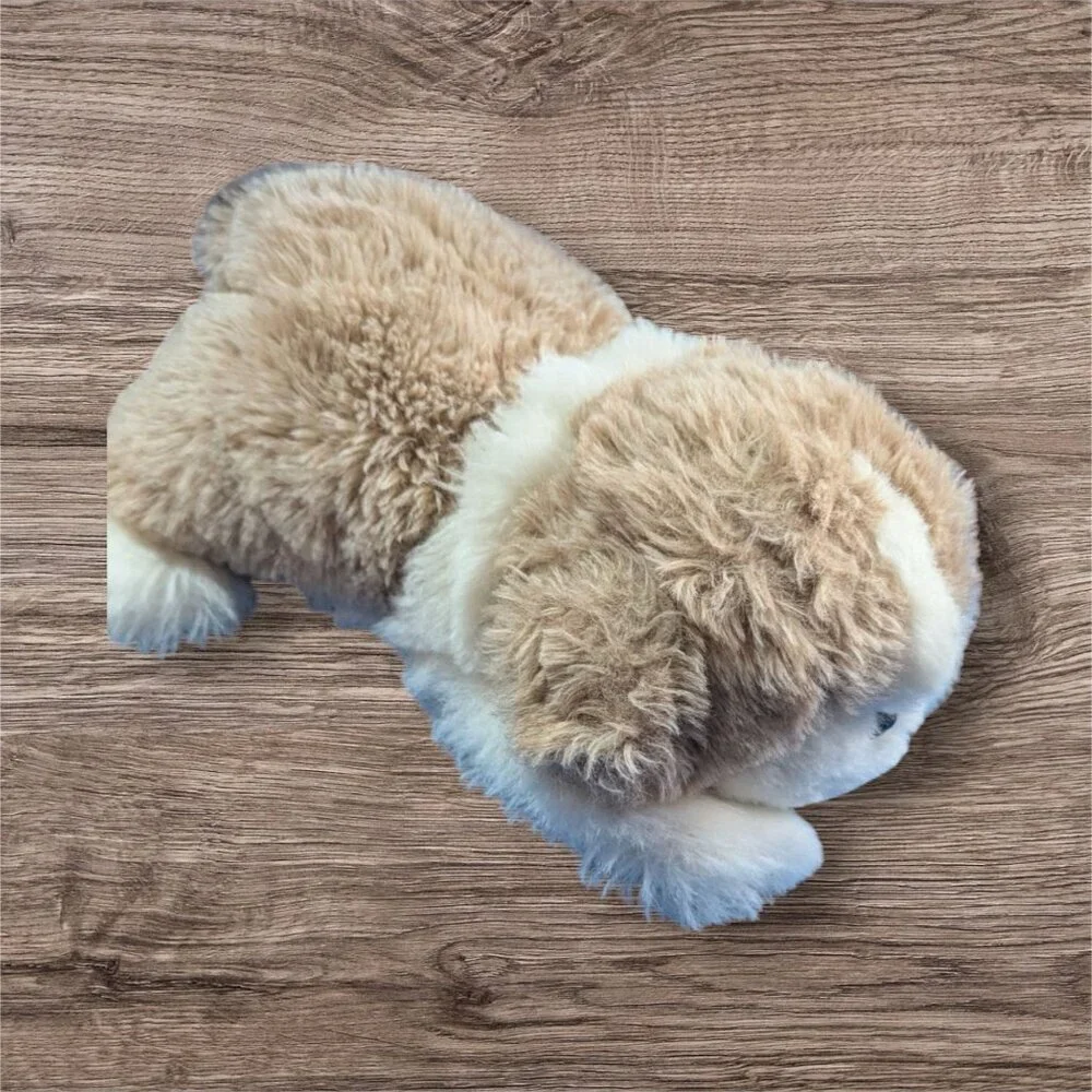 Vintage Plush Saint Bernard Dog‎ Stuffed Animal 10-Inch tan brown